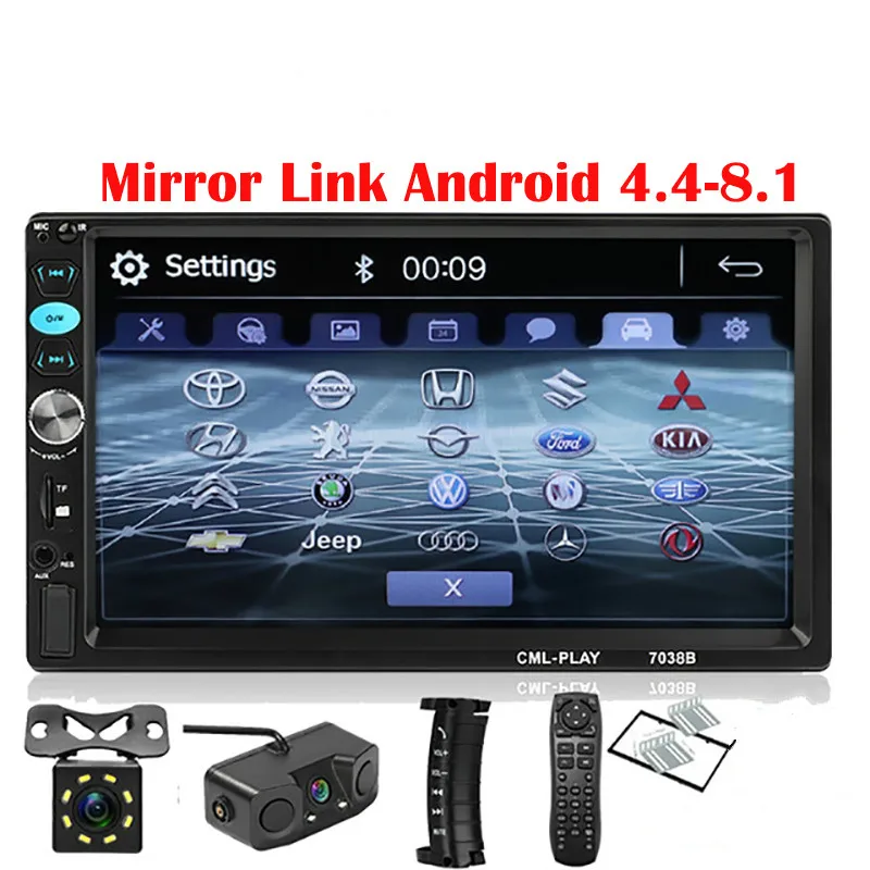 

Car 7 inch player Bluetooth rearview mirror MP5 touch-sensitive video playback Car radio recorder Car audio multimedia player