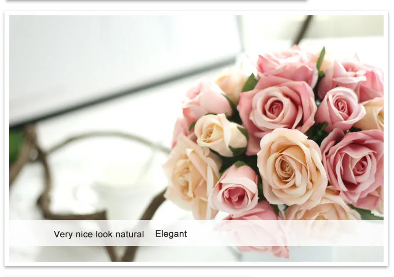 roses artificial flower bouquet wedding party decoration  (25)