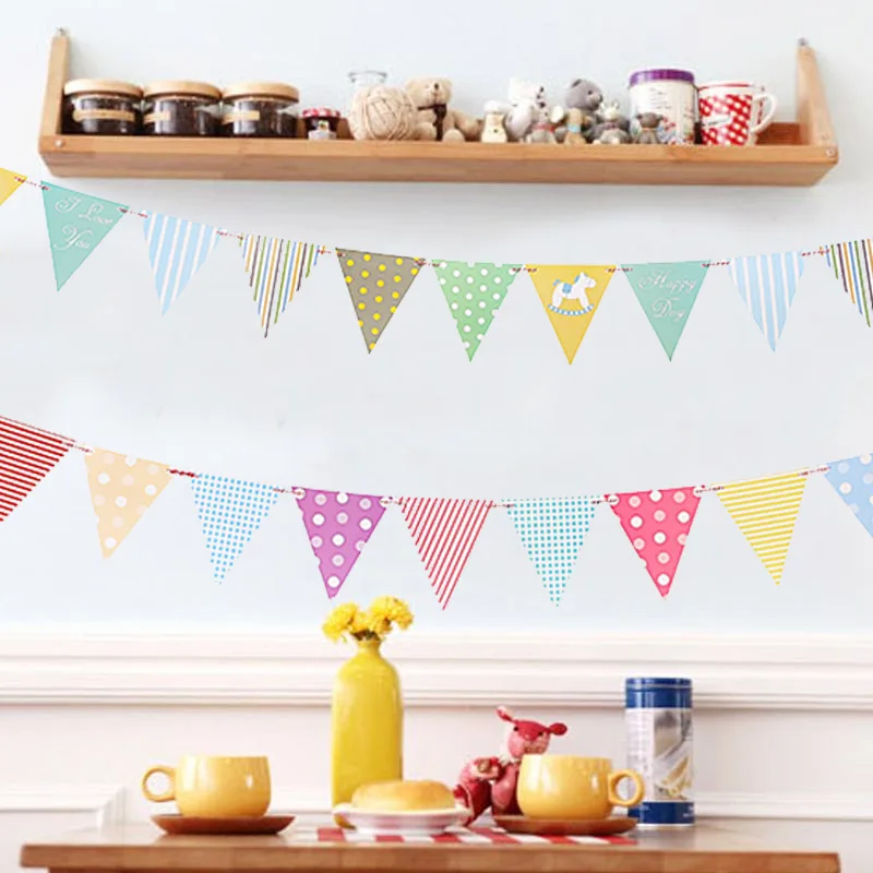 12 Flags 3.2m Colorful Cotton Bunting Banners Pennant Newborn Baby bed decor Shower Birthday Wedding Garland Flags Decoration 12 Flags 3.2m Colorful Cotton Bunting Banners Pennant Newborn Baby bed decor Shower Birthday Wedding Garland Flags Decoration
