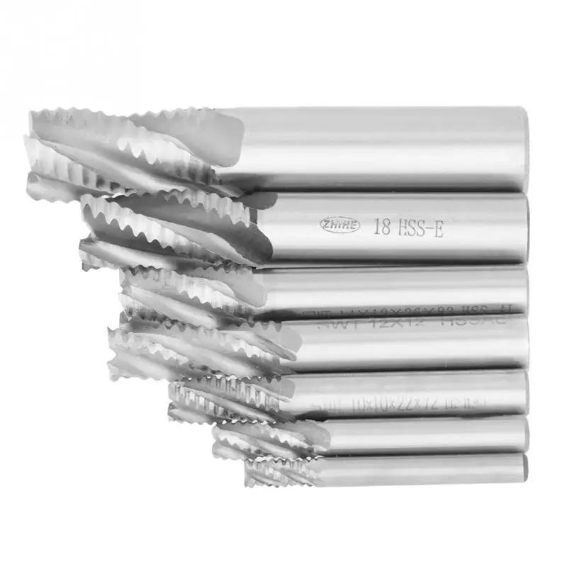 4 PCS Milling Cutter,4 Flutes HSS Roughing End Mill CNC Router Bit M6 //M8 //M10 //M12