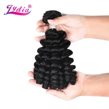 Lydia Synthetic Bouncy Curly Hair Extensions 1PC Natural Black weaving With Double Weft Wave For Women Hair Bundles Lydia Synthetic Bouncy Curly Hair Extensions 1PC Natural Black weaving With Double Weft Wave For Women Hair Bundles