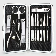 12 шт. Набор для стрижки ногтей маникюрный ножик ножницы для ногтей инструмент для ногтей Педикюр крюк Golden Eagle Триммер Уход за ногтями с Чехол Уход за ногтями Красота