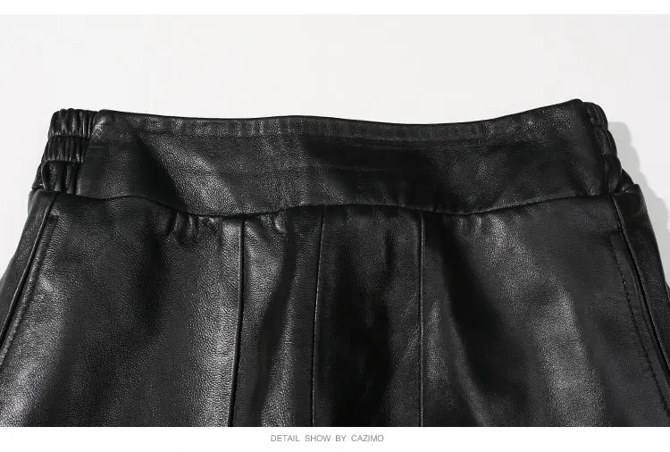Модные кожаные брюки весна 2018 брюки женские уличные шаровары женские черные Большие размеры повседневные кожаные длинные брюки женские