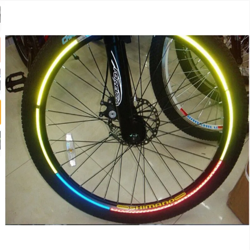 1PCS Bicycle Reflector Fluorescent MTB Bike Bicycle Sticker Cycling Wheel Rim Reflective Stickers Decal Accessories 21.5*10.5cm