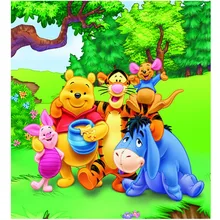 3d diy diamant malerei kreuzstich glückliche winnie the pooh familie intarsien dekorative cartoon 30×45 handgefertigte quadratische bohrer volle