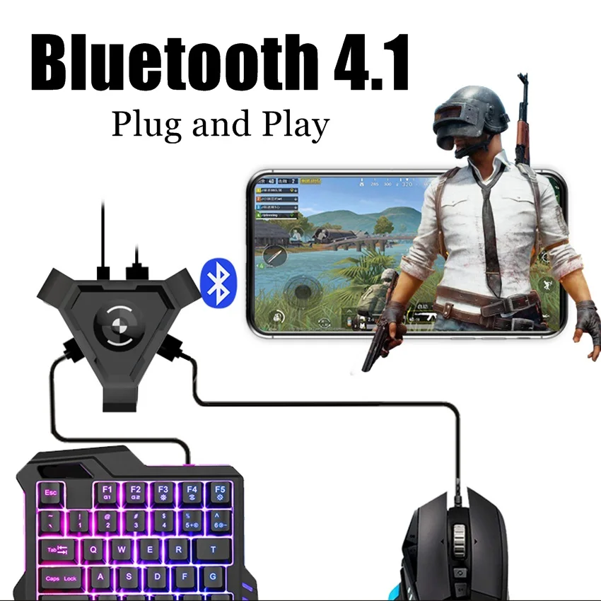 

PUBG Mobile Gamepad Controller Bluetooth 4.1 Adapter Gaming Keyboard Mouse Converter For Android IOS Phone to PC Remote Console