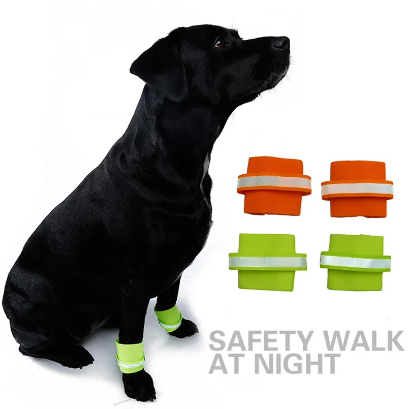 

2pcs Pet Socks 2pcs per set Reflecting safety dog wristband Pet Wristband Night Walk Safety Wrist Cuff Socks Pet Supplies Charm