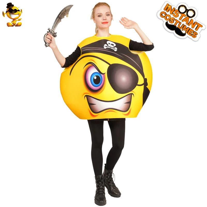 Unisex Funny Face Emoji Cosplay Colorful Evil&Pirate&Shy&Sick&Sweat&Nerdy Grandpa Emoticon Emoji for Carnival Party Costume