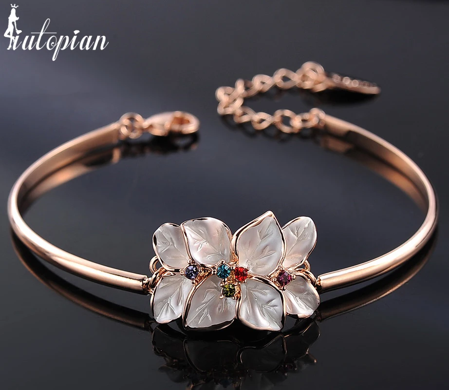Iutopian, новинка, Цветочный браслет, браслеты с настоящими австрийскими кристаллами, подарок на день матери для нее, 1# RG31770