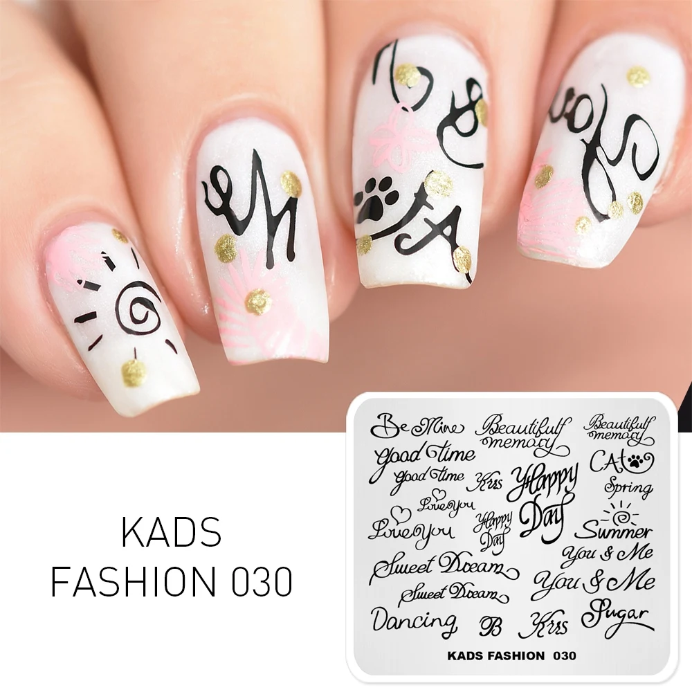 

MISSGUOGUO Nail Stamping Template Fashion Letters Patterns DIY Nail Designs Stamping Polish Manicure Stamper Plate Tool