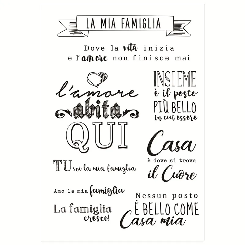 

Italian words Transparent Clear Silicone Stamp/Seal for DIY scrapbooking/photo album Decorative clear stamp sheets