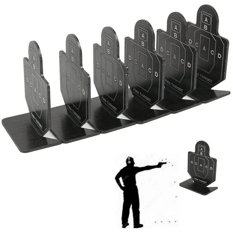 6pcs Shooting Target Airsoft Set Durable Metal Archery Kit Outdoor AEG