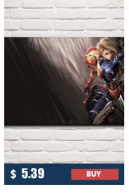 FOOCAME Samus Aran Metroid видеоигры искусство шелковая ткань постер печатает украшение дома картина 12x16 18x24 24x32 дюймов