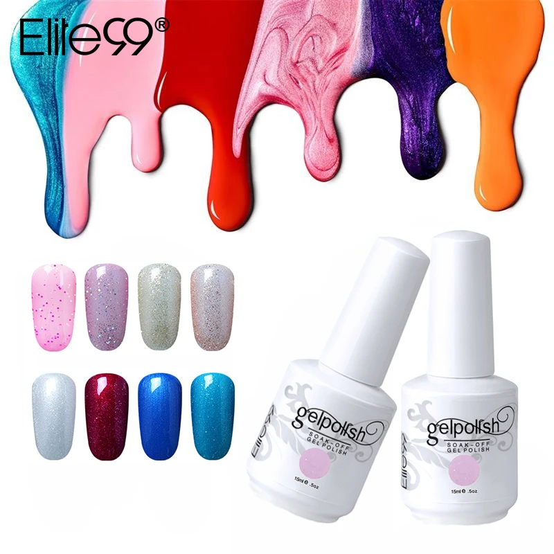 Elite99 15 ml esmalte de uñas remojo esmalte de uñas de Gel UV Semi permanente laca de Gel de uñas curado con LED UV lámpara de Gel de uñas barnices