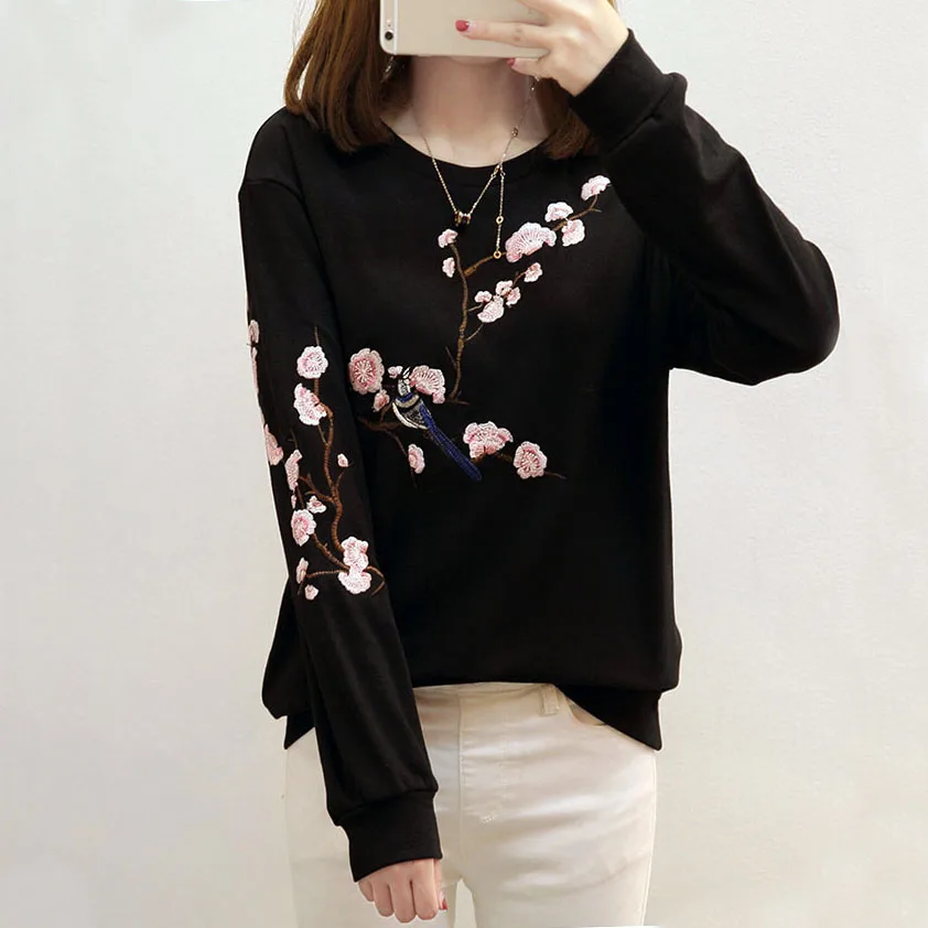 BOBOKATEER embroidery sweatshirt women clothes fashion