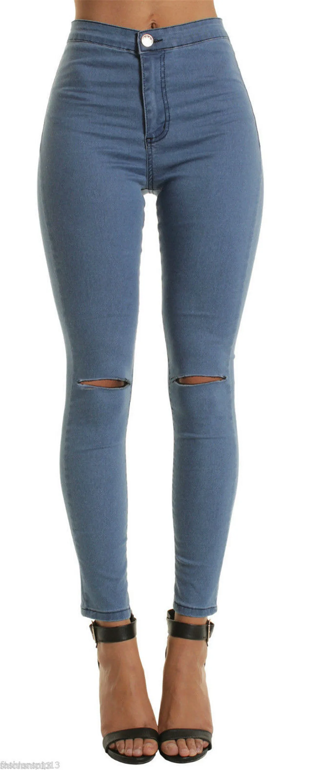 Female Ladies Hot Girls Slim Jeans Fashion High Waist