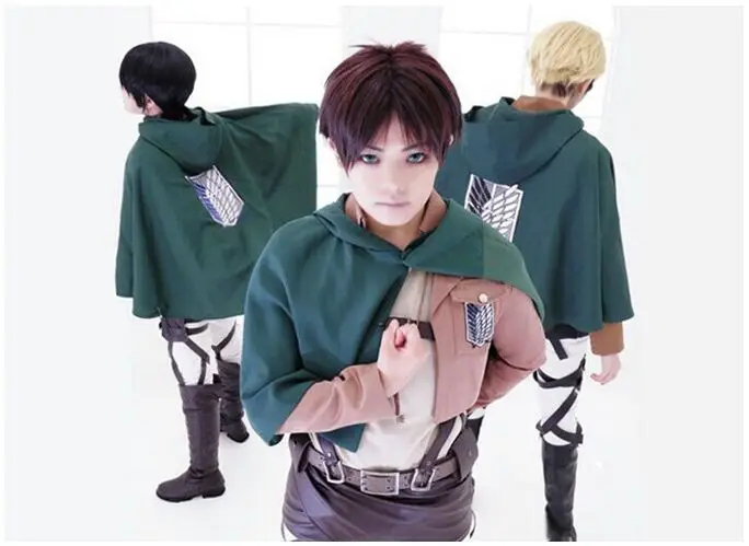 

Cos Anime Attack on Titan Shingeki no Kyojin clothes wing of freedoom Eren Levi Scouting Legion Top Cosplay Cloak Cape Coat big