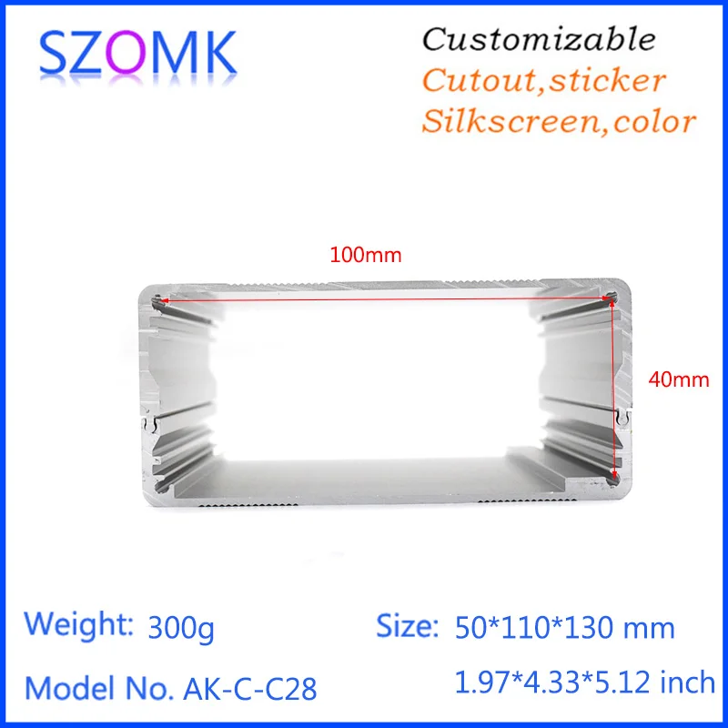 1 шт., szokm анодированный экструдированный алюминиевый корпус шкафа для pcb с силиконовыми кольцами 50*110*130 мм алюминиевый чехол распределительная коробка