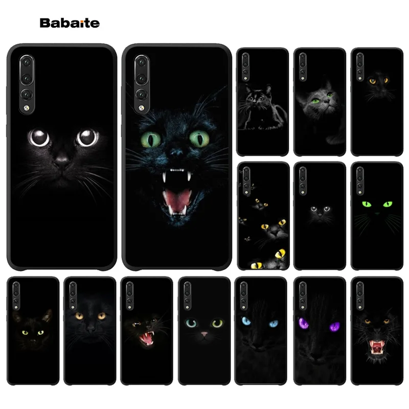 

Babaite Black Cat Staring Eye Customer High Quality Phone Case for Huawei NOVE3E P10 Plus Mate9 10 Mate10 Lite P20 Pro Honor10