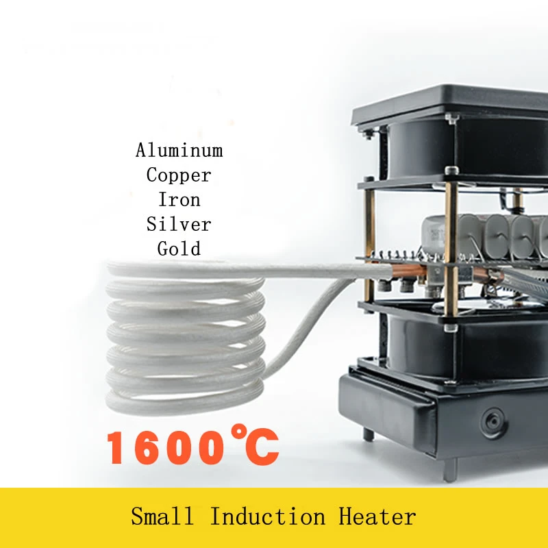 

2500W Medium and High Frequency Induction Heater Small Induction Heating Furnace for Gold and Silver Melting 1600C