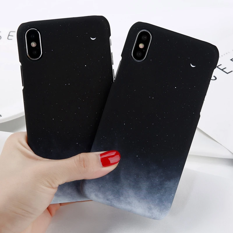 Lovebay Hard Plastic Phone Case For iPhone X XR XS Max 8 7 6 6s Plus PC Back Cover Cartoon Starry Sky Moon Ultra-thin Cases Lovebay Hard Plastic Phone Case For iPhone X XR XS Max 8 7 6 6s Plus PC Back Cover Cartoon Starry Sky Moon Ultra-thin Cases