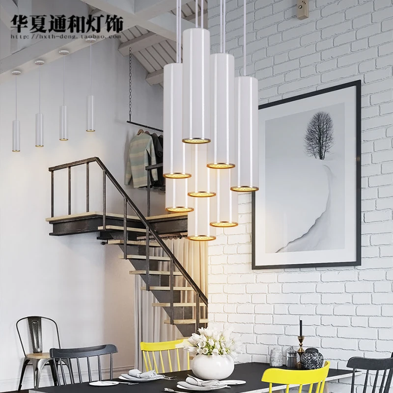 

Nordic minimalist lamp post modern cafe bar pendant lights restaurant cabinet creative personality cylinder combination SD42815