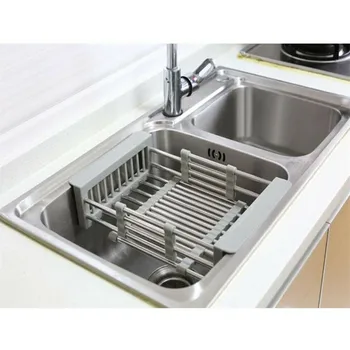

Rack Drain Basket Stainless Steel Telescopic Sink Dish Drainers For Kitchen telescopic drain large capacity сушилка для посуды