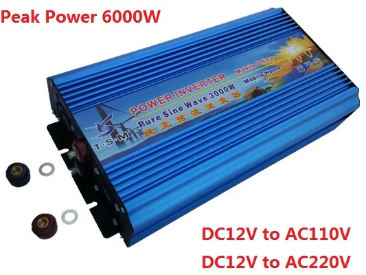 Цифровой дисплей 3000 Вт DC12V/24 В/36 В/48 В к AC120V/220 Чистая синусоида Инвертор усилитель