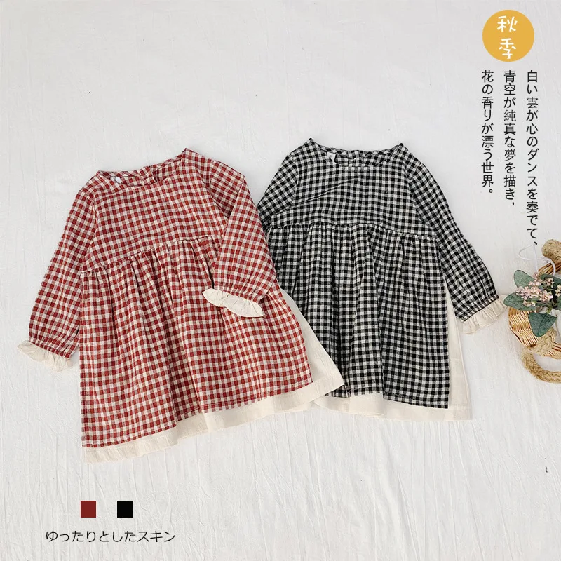 

Girls dresses gilr plaid dress autumn new princess dress