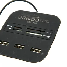 Горячая все в 1 Combo Hub USB 2,0 3 порта кард-ридер для SD MMC M2 MS Pro Duo