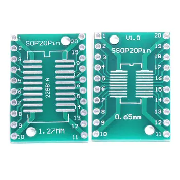 

10pcs/lot TSSOP-20 SSOP20 SOP20 to DIP20 PCB Transfer Board DIP Pin Board Pitch Adapter