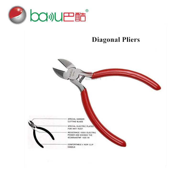 

Very High Quality Diagonal Pliers, BAKU Advanced Hand Tools 5'' Mini Pliers, 125mm Cutting Nippers Multifunctional Tool
