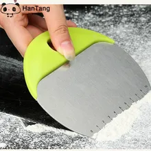 2в1 скребок для теста из нержавеющей стали для выпечки торта Кондитерские инструменты простые гладкие зубчатые кромки шпатели резаки 5ZCF245