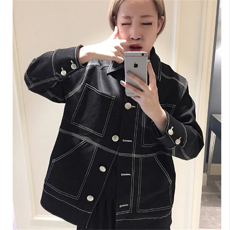 Aliexpress.com : Buy Fashion 2015 Women Denim Jacket Women's Aliexpress.com : Buy Fashion 2015 Women Denim Jacket Women's Minimalist Style Jeans Coat Black Long Sleeve Denim Jackets Vestes Pour Femmes YJ160 from ... - Aliexpress.com : Buy Fashion 2015 Women Denim Jacket Women's