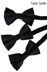Tailor Smith сплошной черный галстук бабочка 100% микрофибры Тканые жаккардовые Классические формальные мужские жених свадебное платье бабочк