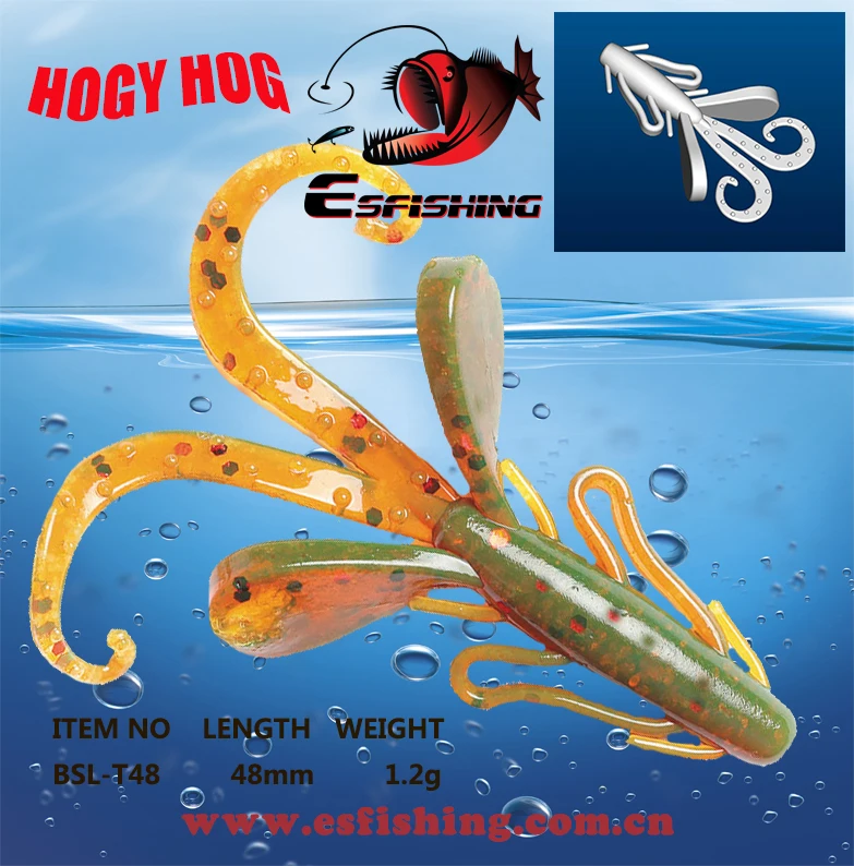"Esfishing искусственный креветки 10шт 4,8 см/1.2 г Hogy hog и 1.9"" рыболовные приманки мягкие приманки карпа силиконовые приманки воблер Leurre Soupleбыл"
