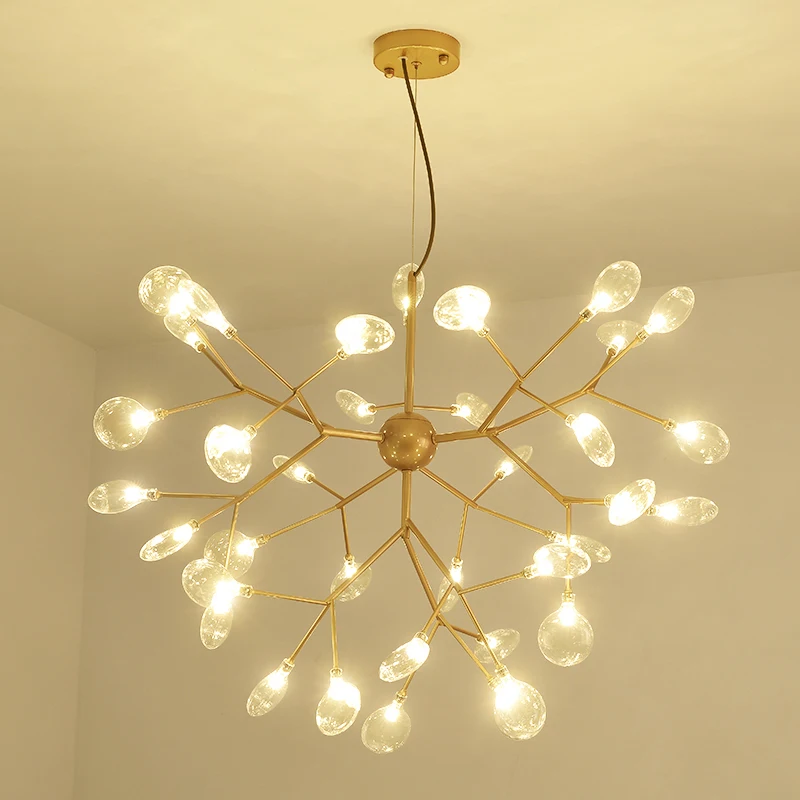 Cena Nordic Branch Firefly żyrandol post nowoczesna prosta lampa do jadalni osobowość twórcza sklep avize nowoczesny salon luster