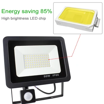 

Motion Sensor LED Flood Light 10W 20W 30W 50W 220V Floodlight Lamp IP65 searching Reflector foco led exterior Outdoor Spot Light
