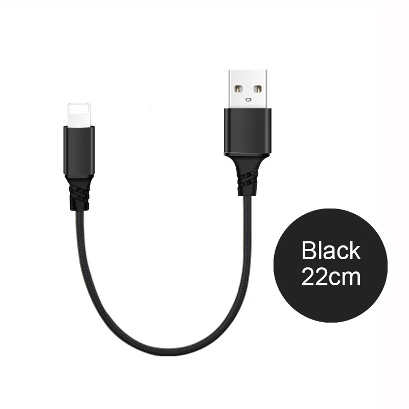 3в1 2в1 USB кабель для iPhone X 8 7 6 Micro usb type C кабель для samsung S9 S8 Быстрая зарядка кабель 3A зарядное устройство короткий длинный шнур - Цвет: Black 22CM