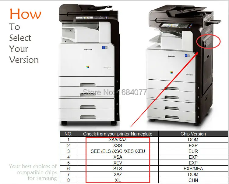 10X чип тонера для MLT-D204L для samsung SL-M3325 SL-M3375 SL-M3825 SL-M3875 SL-M4025 SL-M4075 картридж чип-диод 5 K