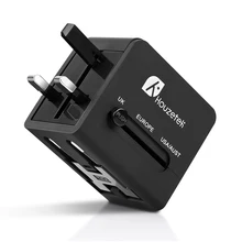 Houzetek Travel Adapter, International Universal Power Adapter with Dual USB Worldwide Wall Charger for UK EU AU Houzetek Travel Adapter, International Universal Power Adapter with Dual USB Worldwide Wall Charger for UK EU AU