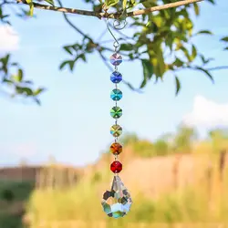 H & D чакра восьмиугольник бусины 50 мм кристалл Лили Suncatcher кулон Свадебный дом орнамент «Новогодняя елка» гирлянда Радуга чайник Декор