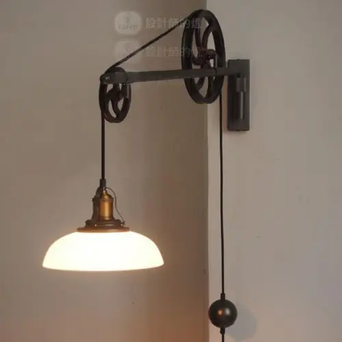 Circa 1930 Adjule Pulley Sconce Gunmetal Wall Light Circa 1930 Adjule Pulley Sconce Gunmetal Wall Light