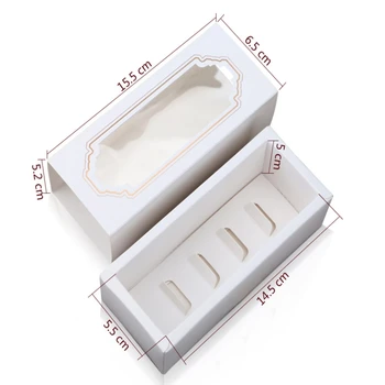 

100pcs/lot Wedding Party candy box Empty Baking Packaging box transparent box chocolate box For 5pcs Macaron
