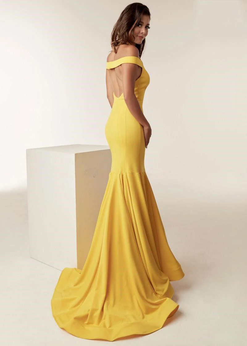 Лидер продаж желтое платье-Русалка для выпускного атласные вечерние платья парадное, откровенное, с открытой спиной Вечерние вечернее платье Для женщин длинные платья