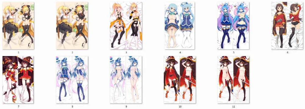 March 2016 Update Konosuba Characters Aqua And Megumin Throw Pillow Cover 