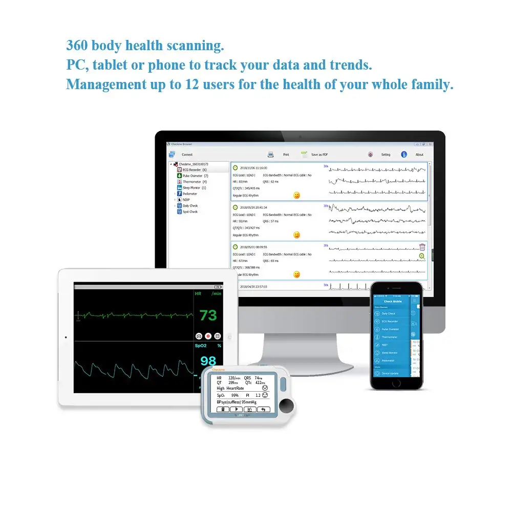 Checkme Pro монитор апноэ сна портативный экг, Домашнее использование монитор жизненных знаков-FDA очищено-ЭКГ Холтер мониторинг, частота сердечных сокращений