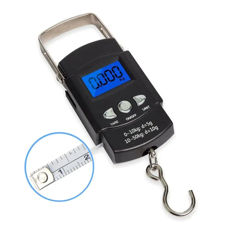 

50Kg x 0.01Kg Electronic Digital Handing Mini Pocket Scale 10G Portable Luggage Travel Fishing Scale Kitchen Hook Balance Weig#8