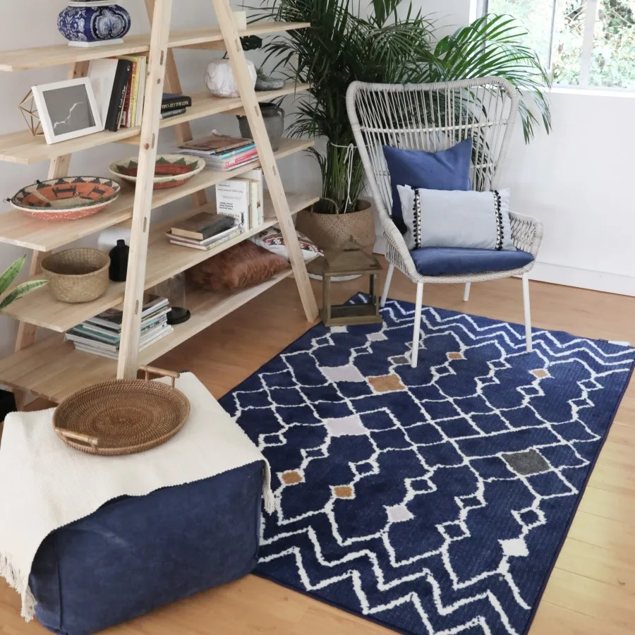 Ins/Лидер продаж kilim голубая гостиная прикроватной тумбочке Ковры геометрический индийский Ковры полосатый современный Коврики Марокко дизайн скандинавском стиле