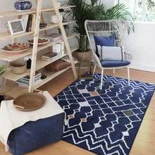 Ins/Лидер продаж kilim голубая гостиная прикроватной тумбочке Ковры геометрический индийский Ковры полосатый современный Коврики Марокко дизайн скандинавском стиле
